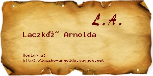 Laczkó Arnolda névjegykártya